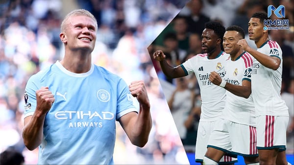 世界杯FIFA体育新闻：埃尔林·哈兰德（左）似乎并不完全适合皇家马德里的锋线。/ Molly Darlington/Getty Images（哈兰德），Alvaro Medranda/Quality Sport Images/Getty Images（皇马进攻组）