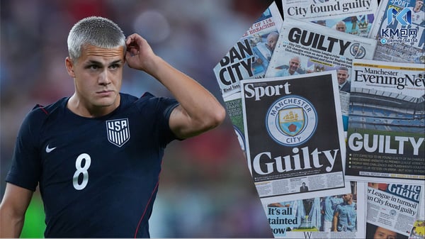 世界杯FIFA体育新闻:卡文·沙利文明年将把伊蒂哈德球场作为他的新主场。/ Robin Alam/ISI Photos/ISI Photos/Getty Images(沙利文),Visionhaus/Getty Images(报纸)